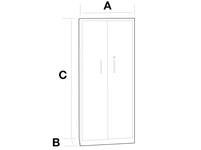 Armario metálico con 2 puertas lisas, 3 estantes y 2 cajones APP-146242016
