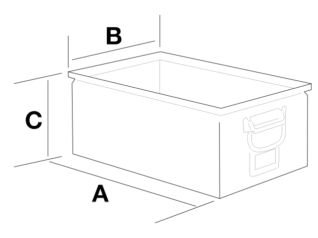 Caja metálica apilable TRANSPORTBOX 202/1A